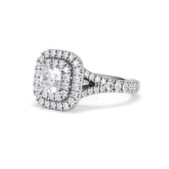 Anastasia GIA Diamond Halo Engagement Ring in Platinum 1.45ct G/VS2