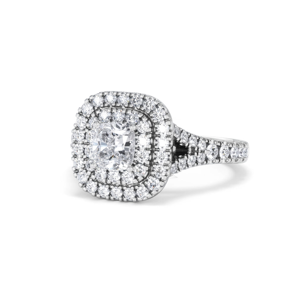 Anastasia GIA Diamond Halo Engagement Ring in Platinum 1.45ct G/VS2