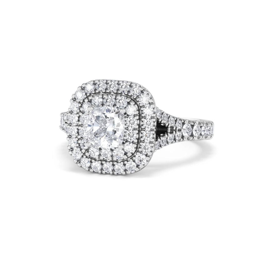 Anastasia GIA Diamond Halo Engagement Ring in Platinum 1.45ct G/VS2