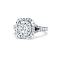 Anastasia GIA Diamond Halo Engagement Ring in Platinum 1.45ct G/VS2