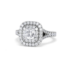 Anastasia GIA Diamond Halo Engagement Ring in Platinum 1.45ct G/VS2
