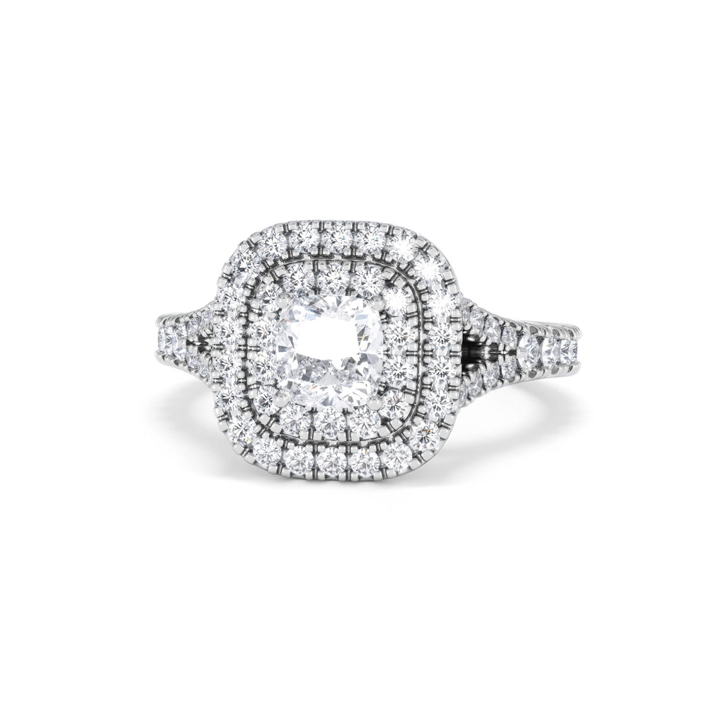 Anastasia GIA Diamond Halo Engagement Ring in Platinum 1.45ct G/VS2