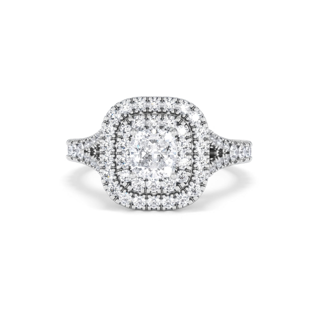 Anastasia GIA Diamond Halo Engagement Ring in Platinum 1.45ct G/VS2