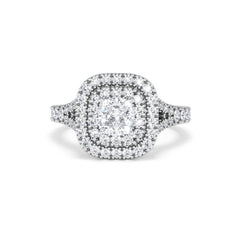 Anastasia GIA Diamond Halo Engagement Ring in Platinum 1.45ct G/VS2