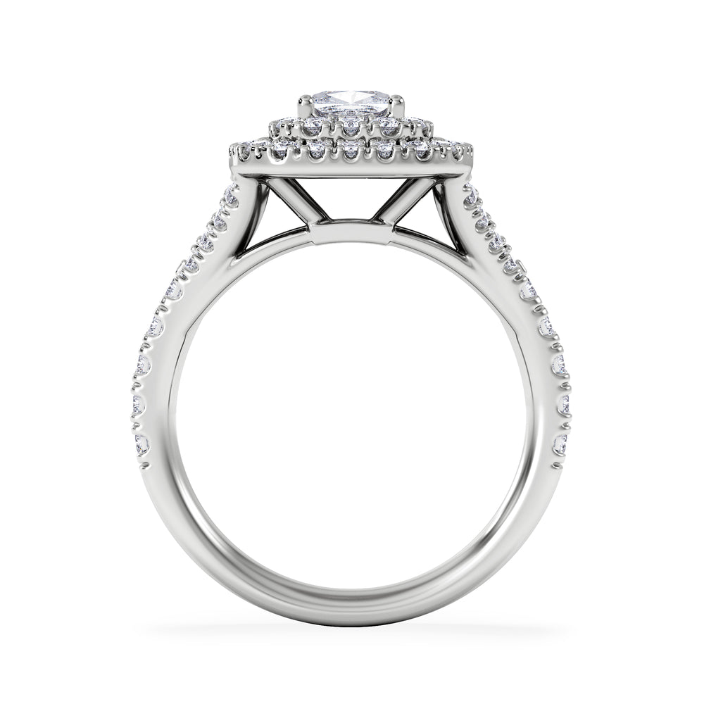 Anastasia GIA Diamond Halo Engagement Ring in Platinum 1.45ct G/VS2