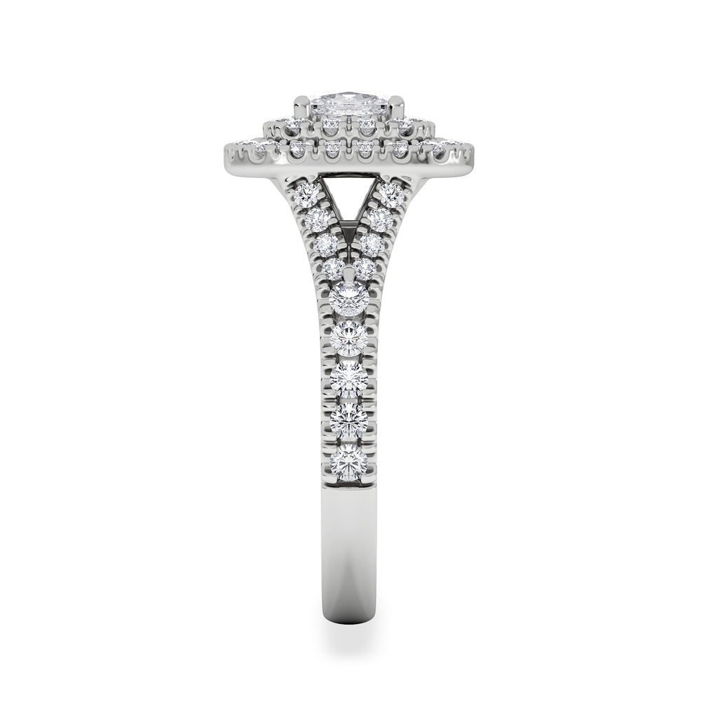 Anastasia GIA Diamond Halo Engagement Ring in Platinum 1.45ct G/VS2
