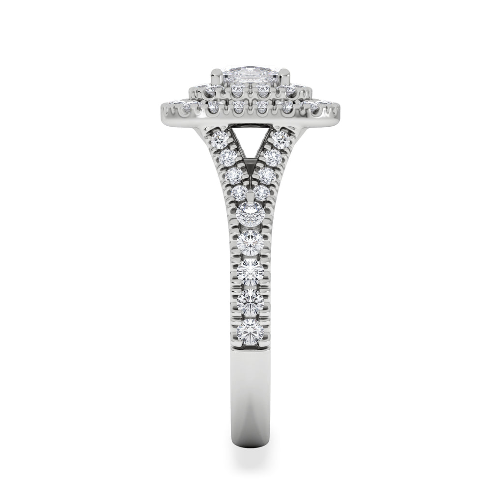 Anastasia GIA Diamond Halo Engagement Ring in Platinum 1.45ct G/VS2