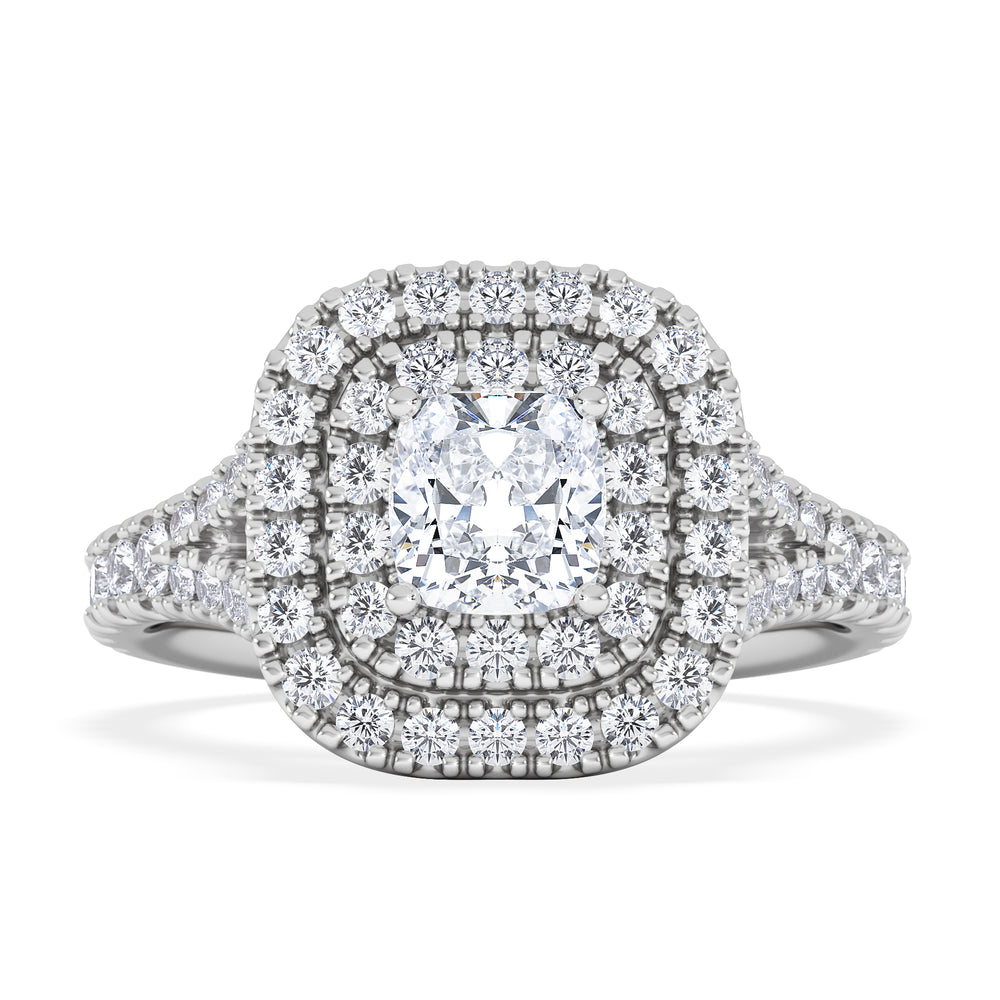 Anastasia GIA Diamond Halo Engagement Ring in Platinum 1.45ct G/VS2
