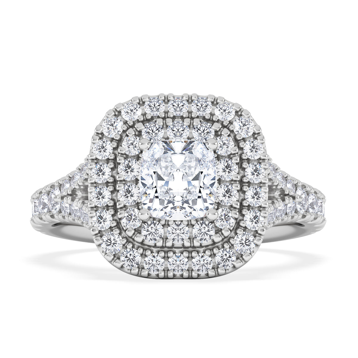 Anastasia GIA Diamond Halo Engagement Ring in Platinum 1.45ct G/VS2