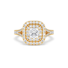 Anastasia GIA Diamond Halo Engagement Ring in 18K Gold 1.45ct G/SI2