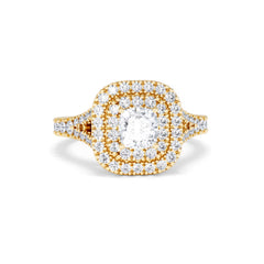 Anastasia GIA Diamond Halo Engagement Ring in 18K Gold 1.45ct G/SI2