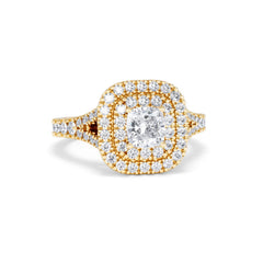 Anastasia GIA Diamond Halo Engagement Ring in 18K Gold 1.45ct G/SI2