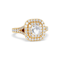 Anastasia GIA Diamond Halo Engagement Ring in 18K Gold 1.45ct G/SI2