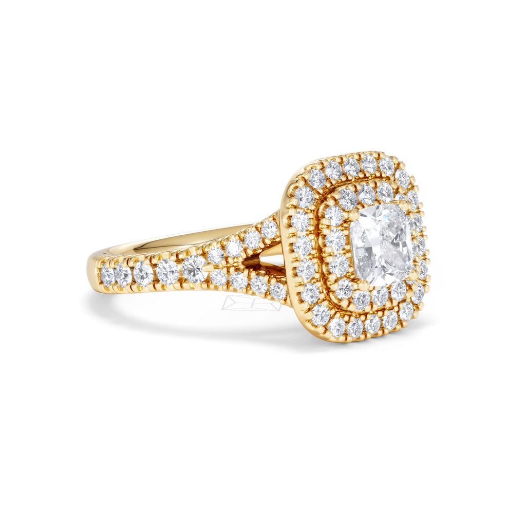 Anastasia GIA Diamond Halo Engagement Ring in 18K Gold 1.45ct G/SI2
