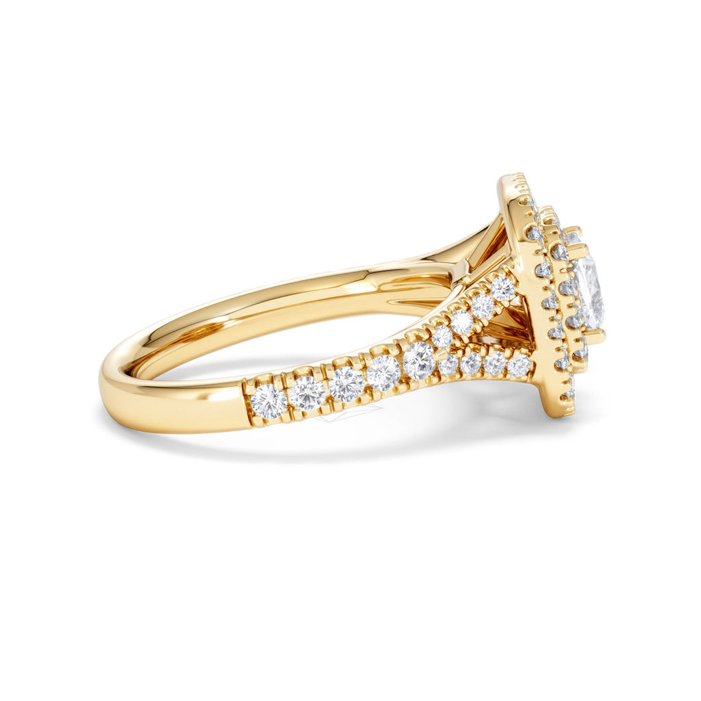 Anastasia GIA Diamond Halo Engagement Ring in 18K Gold 1.45ct G/SI2