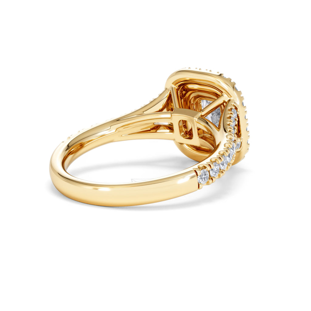 Anastasia GIA Diamond Halo Engagement Ring in 18K Gold 1.45ct G/SI2