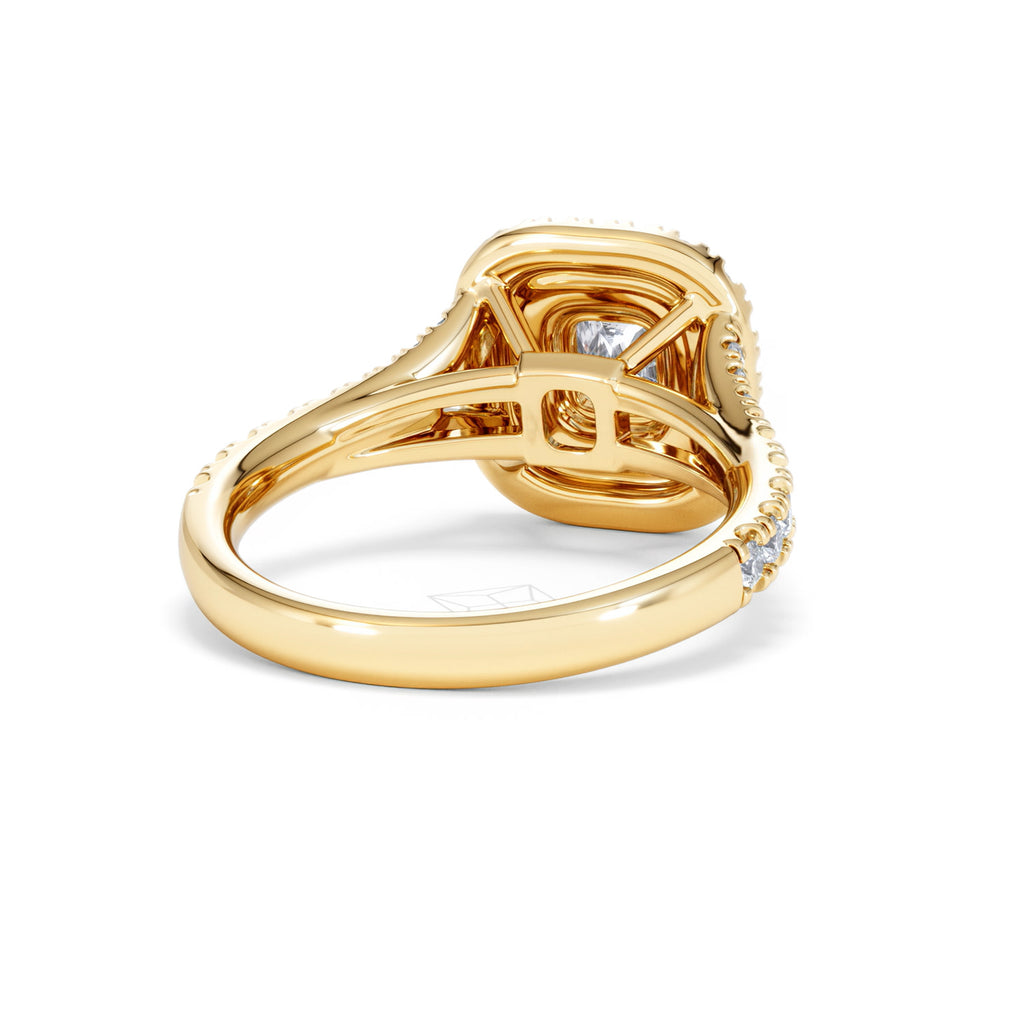 Anastasia GIA Diamond Halo Engagement Ring in 18K Gold 1.45ct G/SI2