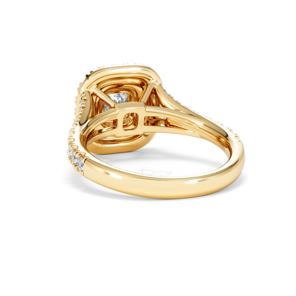 Anastasia GIA Diamond Halo Engagement Ring in 18K Gold 1.45ct G/SI2