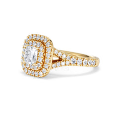 Anastasia GIA Diamond Halo Engagement Ring in 18K Gold 1.45ct G/SI2