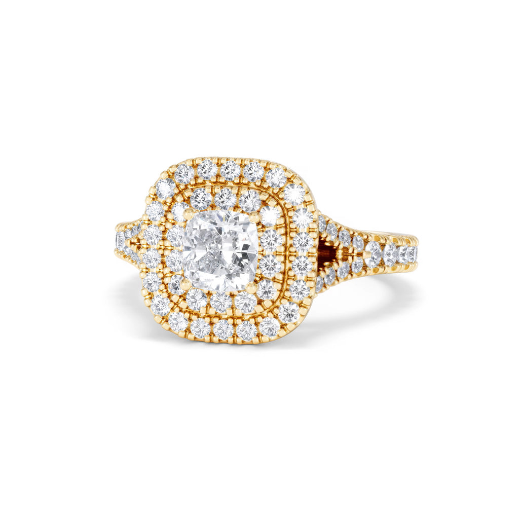 Anastasia GIA Diamond Halo Engagement Ring in 18K Gold 1.45ct G/SI2