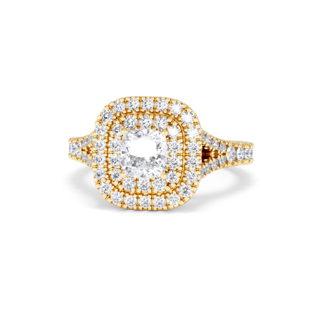 Anastasia GIA Diamond Halo Engagement Ring in 18K Gold 1.45ct G/SI2