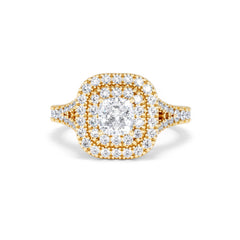 Anastasia GIA Diamond Halo Engagement Ring in 18K Gold 1.45ct G/SI2