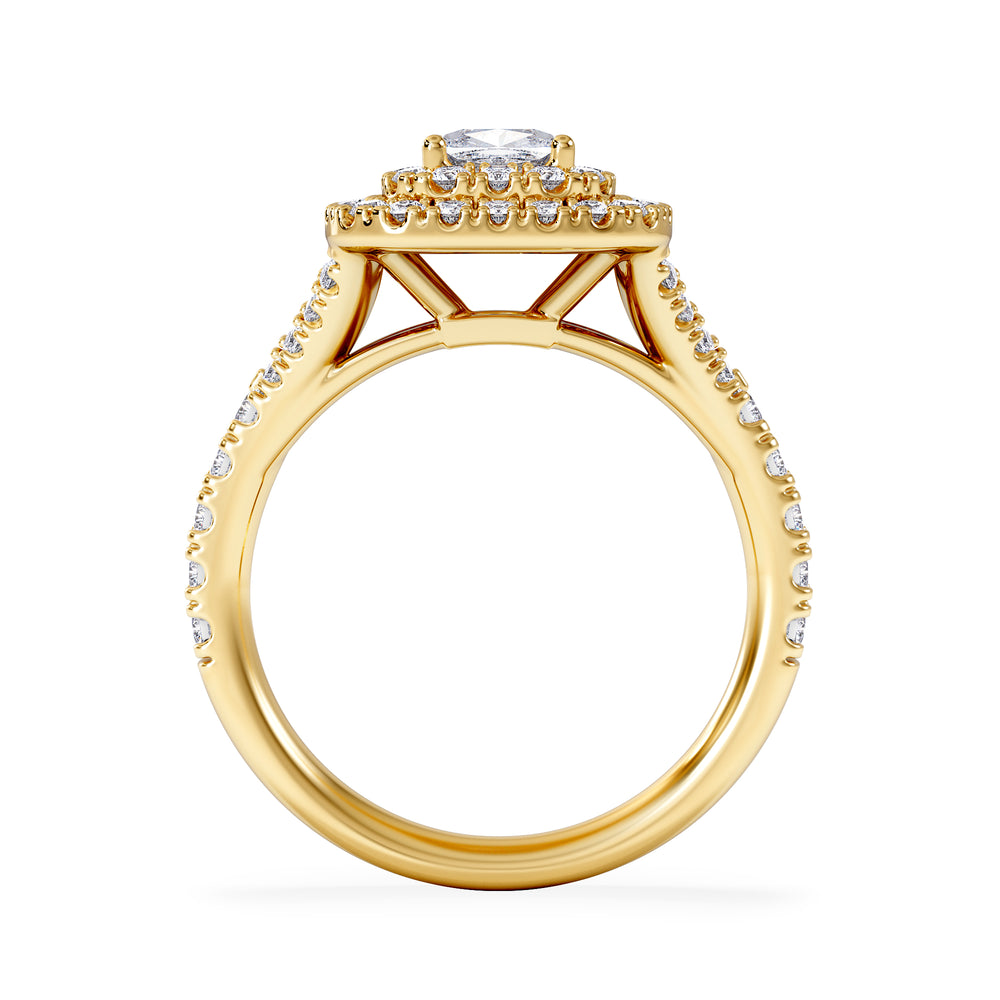 Anastasia GIA Diamond Halo Engagement Ring in 18K Gold 1.45ct G/SI2