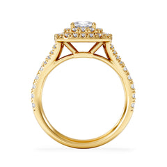 Anastasia GIA Diamond Halo Engagement Ring in 18K Gold 1.45ct G/SI2