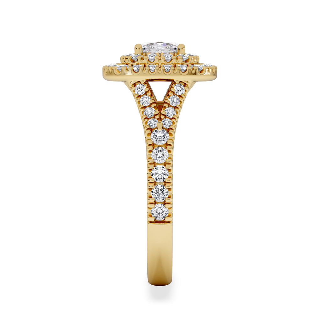 Anastasia GIA Diamond Halo Engagement Ring in 18K Gold 1.45ct G/SI2
