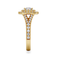 Anastasia GIA Diamond Halo Engagement Ring in 18K Gold 1.45ct G/SI2