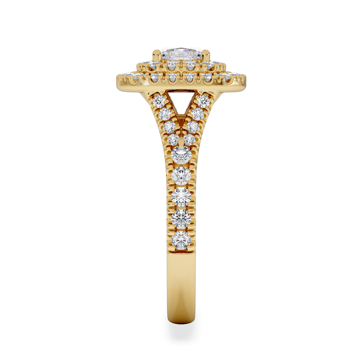 Anastasia GIA Diamond Halo Engagement Ring in 18K Gold 1.45ct G/SI2