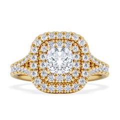 Anastasia GIA Diamond Halo Engagement Ring in 18K Gold 1.45ct G/SI2