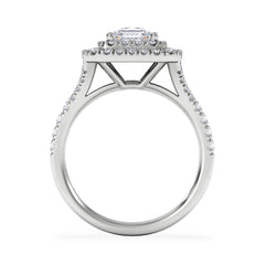 Cleopatra Lab Diamond Halo Engagement Ring in Platinum 1.85ct F/VS1