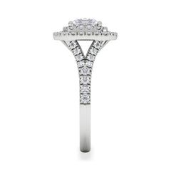 Cleopatra Lab Diamond Halo Engagement Ring in Platinum 1.85ct F/VS1