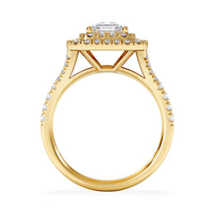 Cleopatra Lab Diamond Halo Engagement Ring in 18K Gold 1.85ct F/VS1