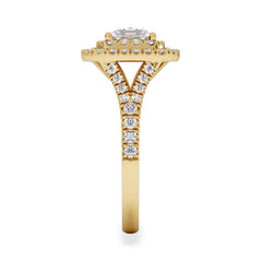 Cleopatra Lab Diamond Halo Engagement Ring in 18K Gold 1.85ct F/VS1