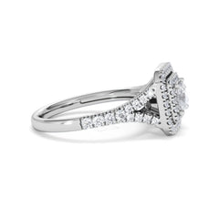 Cleopatra Diamond Halo Engagement Ring in Platinum 1.20ct G/SI2