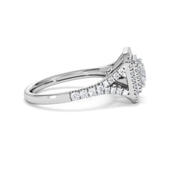 Cleopatra Diamond Halo Engagement Ring in Platinum 1.20ct G/SI2