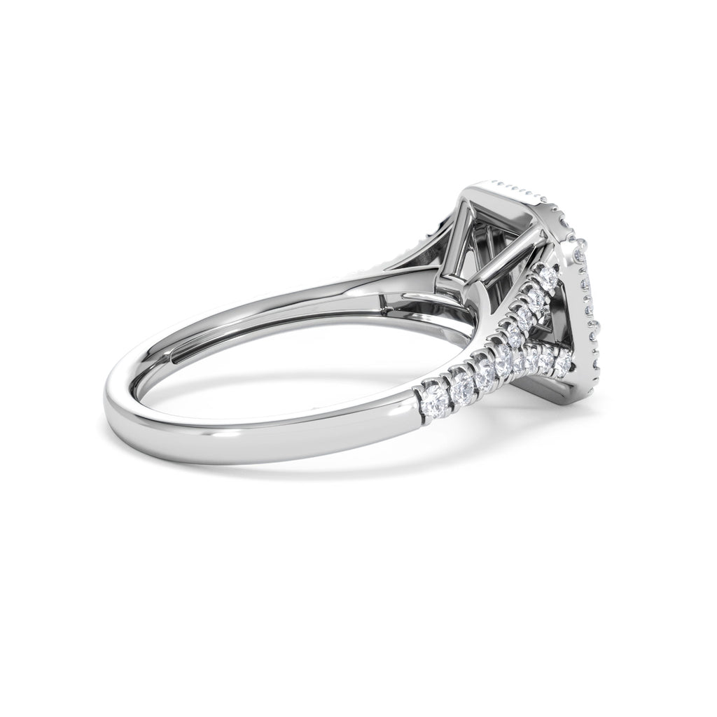 Cleopatra Diamond Halo Engagement Ring in Platinum 1.20ct G/SI2