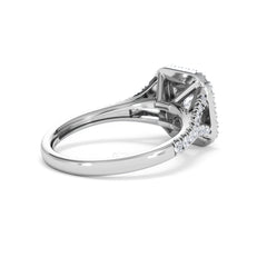 Cleopatra Diamond Halo Engagement Ring in Platinum 1.20ct G/SI2
