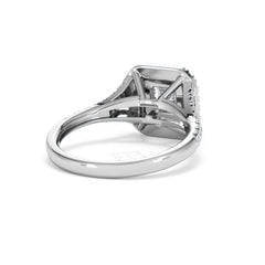 Cleopatra Diamond Halo Engagement Ring 18K White Gold 1.20ct G/SI2
