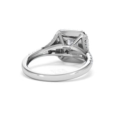 Cleopatra Diamond Halo Engagement Ring 18K White Gold 1.20ct G/SI2
