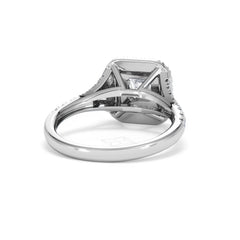 Cleopatra Diamond Halo Engagement Ring 18K White Gold 1.20ct G/SI2
