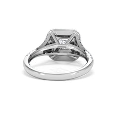 Cleopatra Lab Diamond Halo Engagement Ring in Platinum 1.20ct F/VS1