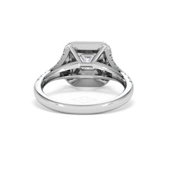 Cleopatra Lab Diamond Halo Engagement Ring 18K White Gold 1.20ct F/VS1