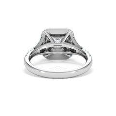 Cleopatra Diamond Halo Engagement Ring 18K White Gold 1.20ct G/SI2