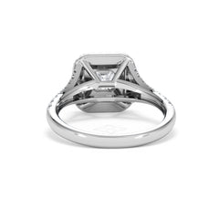 Cleopatra Diamond Halo Engagement Ring 18K White Gold 1.20ct G/SI2