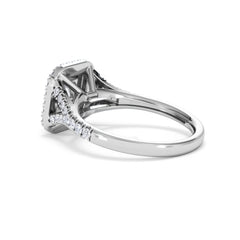 Cleopatra Lab Diamond Halo Engagement Ring in Platinum 1.20ct F/VS1