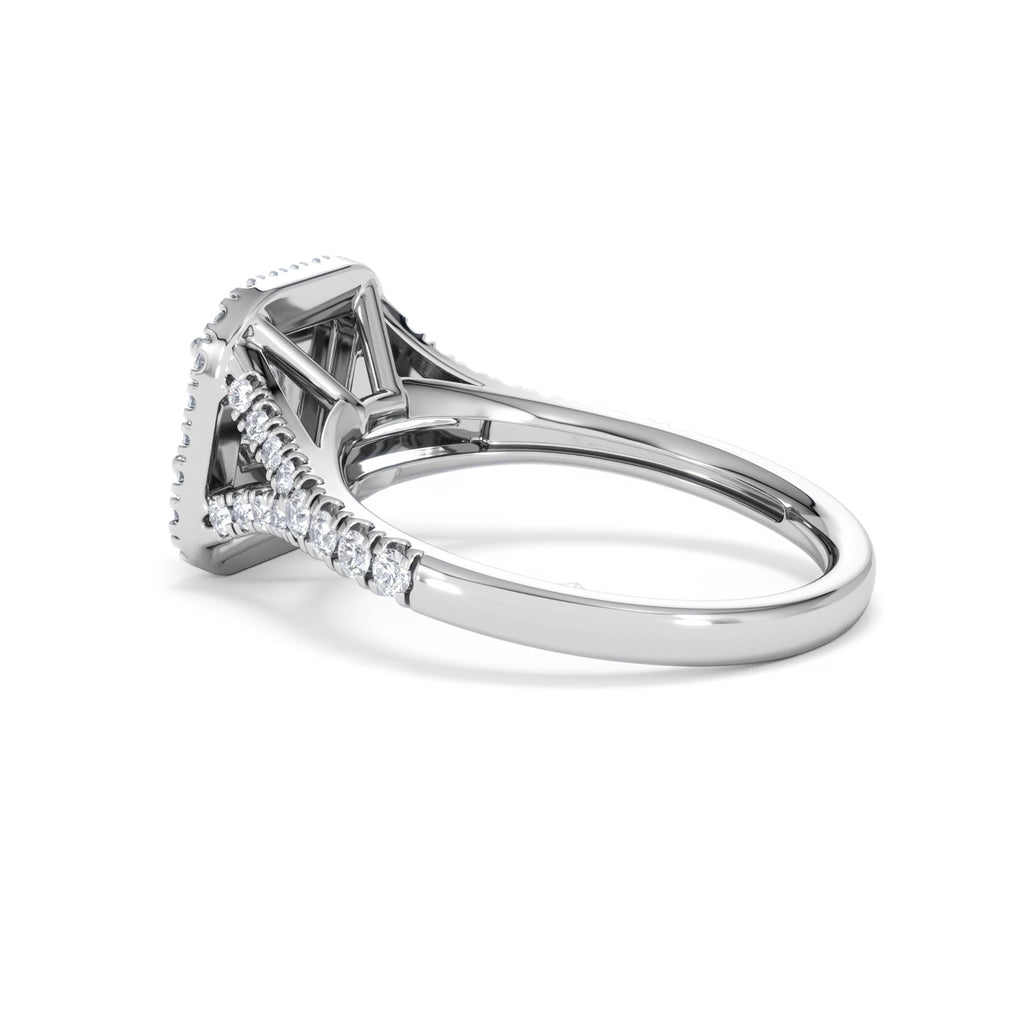 Cleopatra Lab Diamond Halo Engagement Ring in Platinum 1.20ct F/VS1