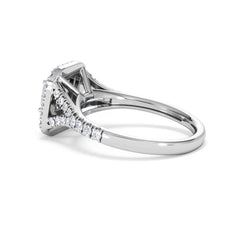 Cleopatra Lab Diamond Halo Engagement Ring in Platinum 1.20ct F/VS1